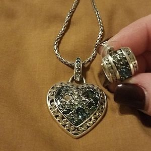 Brighton Silver tone necklace and earrings